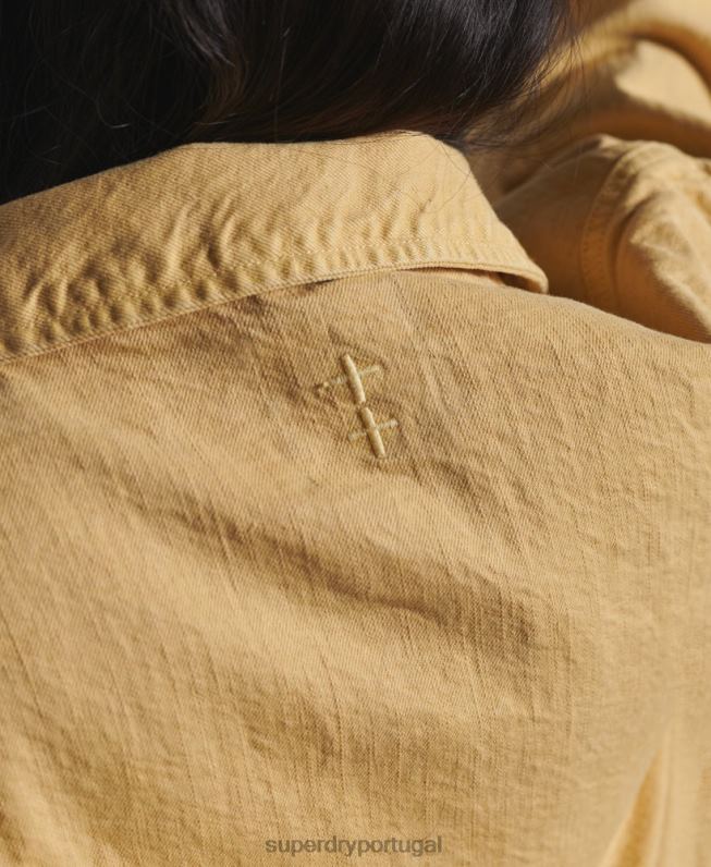 jaqueta dry artist edição limitada mulheres amarelo roupas Superdry 2208H5683