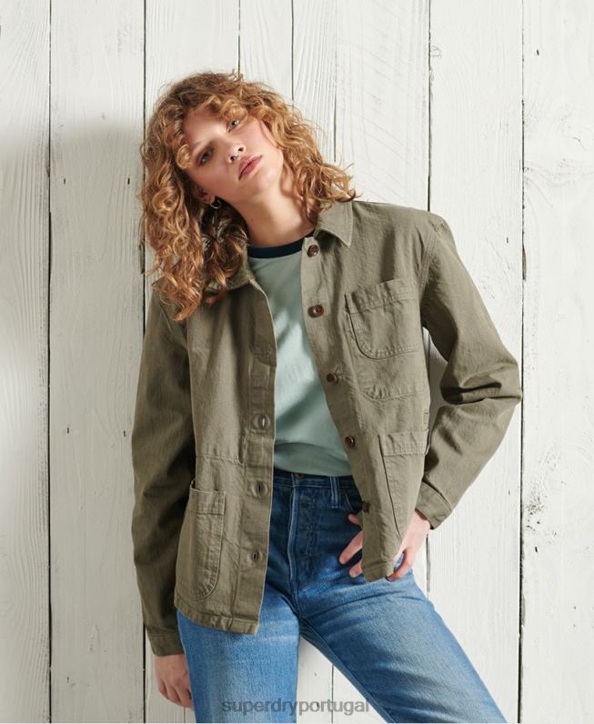 jaqueta dry artist edição limitada mulheres caqui roupas Superdry 2208H5690