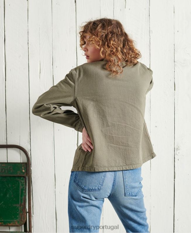 jaqueta dry artist edição limitada mulheres caqui roupas Superdry 2208H5690