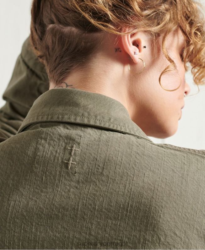 jaqueta dry artist edição limitada mulheres caqui roupas Superdry 2208H5690