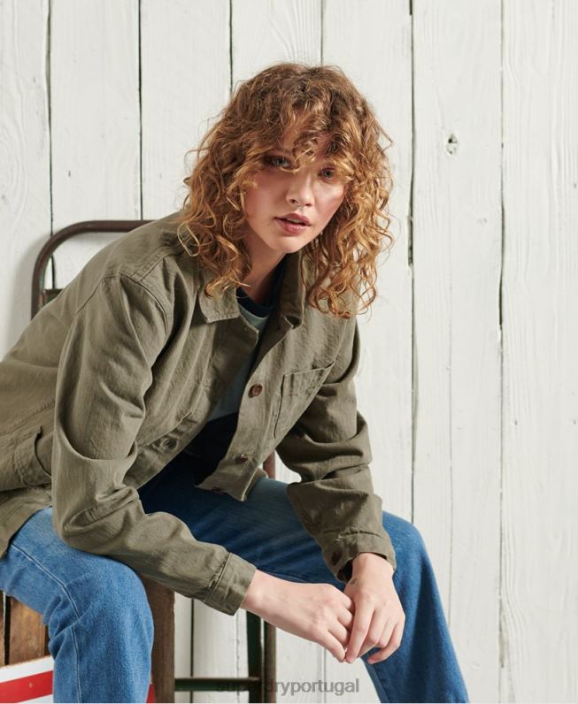 jaqueta dry artist edição limitada mulheres caqui roupas Superdry 2208H5690