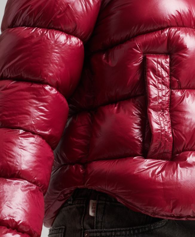 jaqueta esportiva com brilho e capuz mulheres rosa roupas Superdry 2208H3607