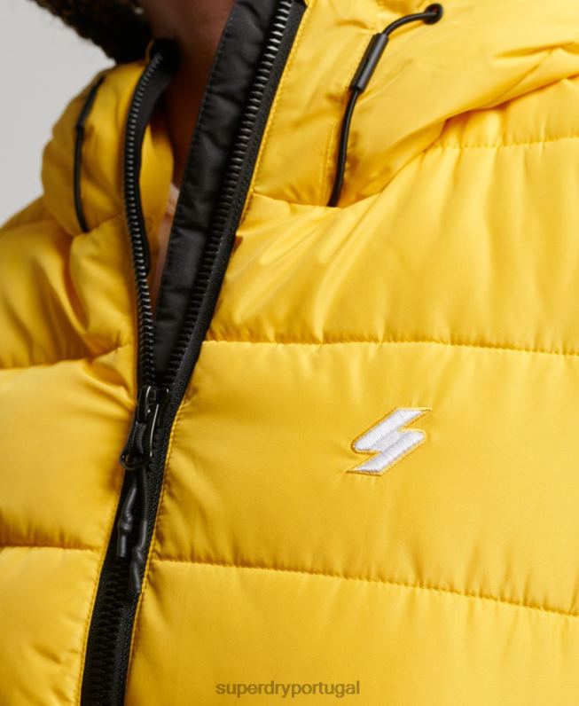 jaqueta esportiva com capuz espírito mulheres amarelo roupas Superdry 2208H3758