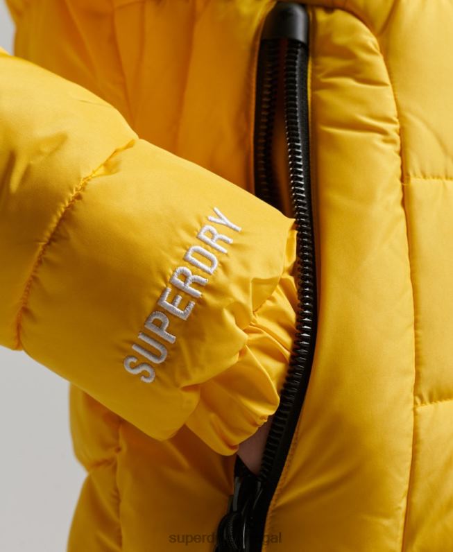 jaqueta esportiva com capuz espírito mulheres amarelo roupas Superdry 2208H3758