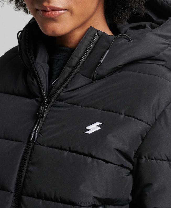 jaqueta esportiva com capuz espírito mulheres preto roupas Superdry 2208H3739