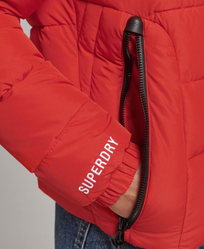 jaqueta esportiva com capuz espírito mulheres vermelho roupas Superdry 2208H3612