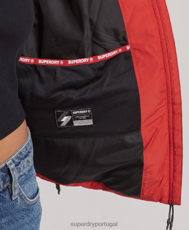 jaqueta esportiva com capuz espírito mulheres vermelho roupas Superdry 2208H3612
