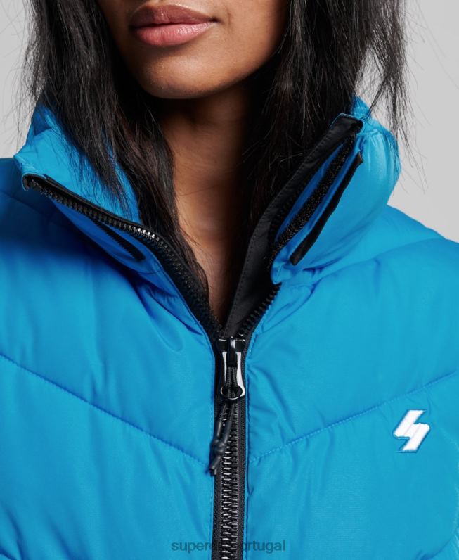 jaqueta esportiva sem capuz mulheres azul roupas Superdry 2208H3705
