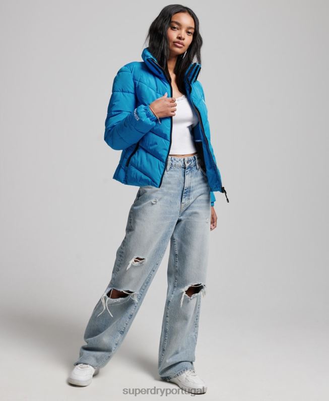 jaqueta esportiva sem capuz mulheres azul roupas Superdry 2208H3705