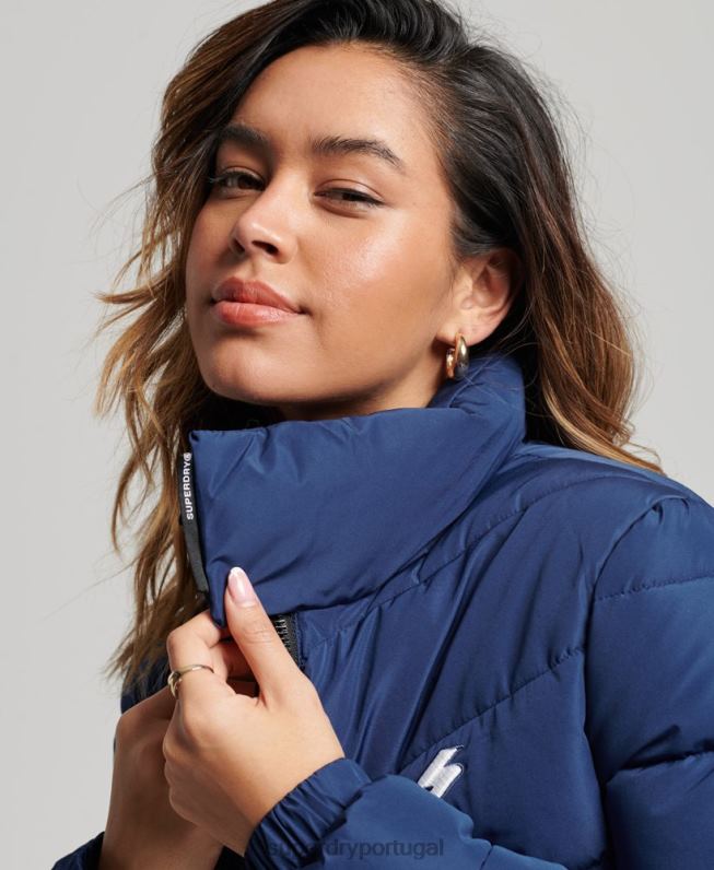 jaqueta esportiva sem capuz mulheres marinha roupas Superdry 2208H3760