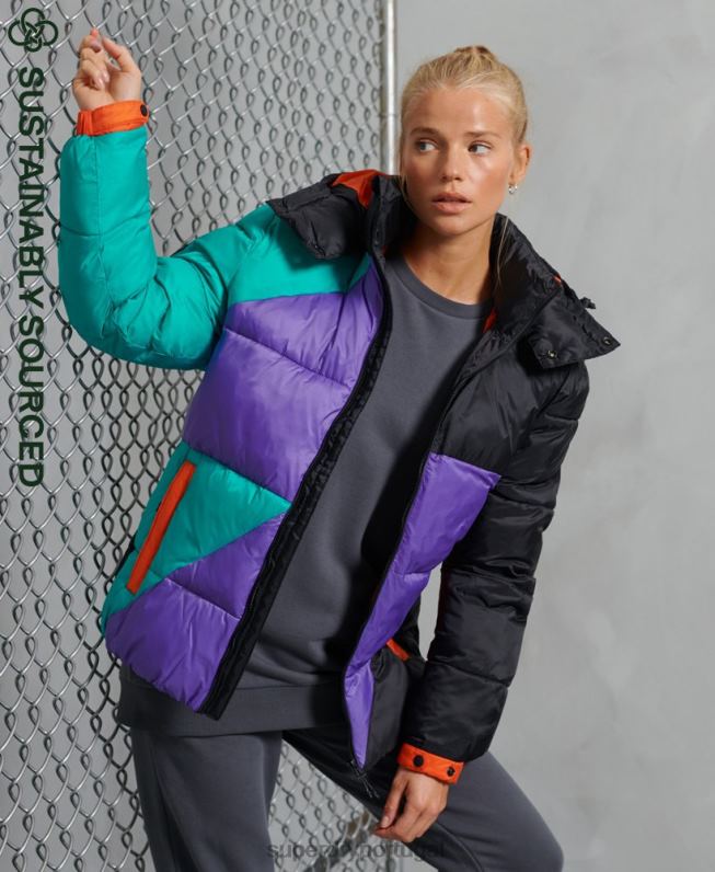 jaqueta estilo esportivo estilo puffer mulheres multi roupas Superdry 2208H1155