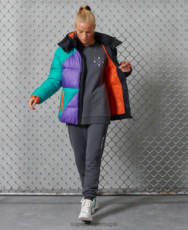 jaqueta estilo esportivo estilo puffer mulheres multi roupas Superdry 2208H1155