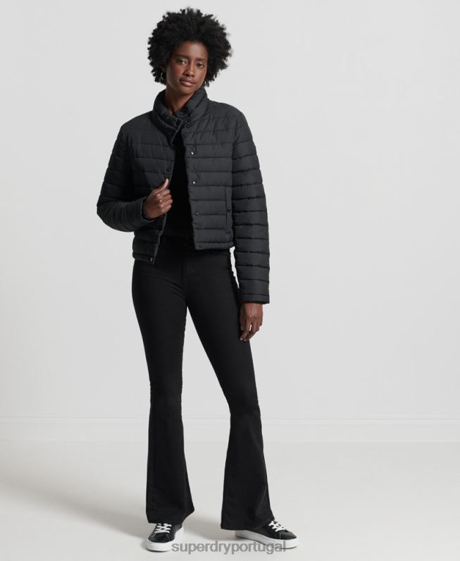 jaqueta fuji boxy mulheres preto roupas Superdry 2208H5574