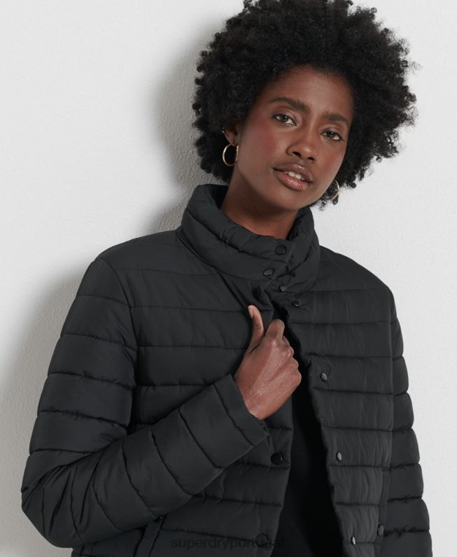 jaqueta fuji boxy mulheres preto roupas Superdry 2208H5574