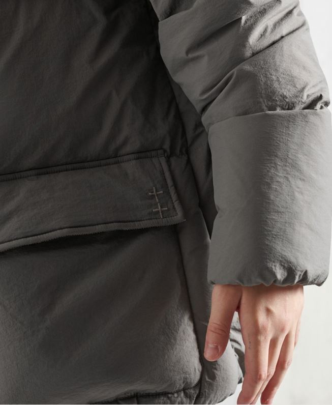 jaqueta funil dry down edição limitada mulheres prata roupas Superdry 2208H5696