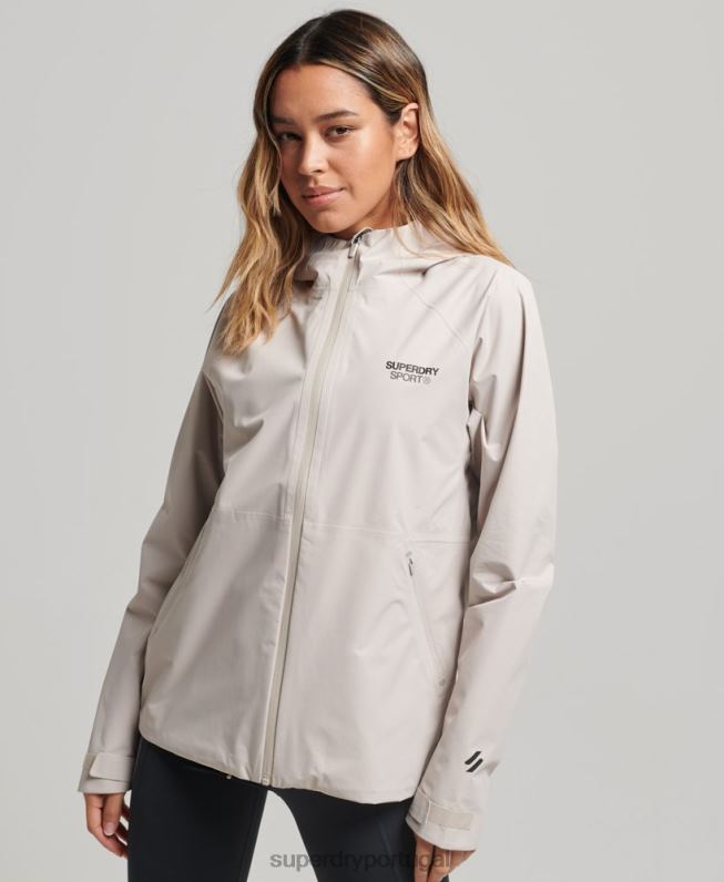 jaqueta impermeável mulheres bege roupas Superdry 2208H3555