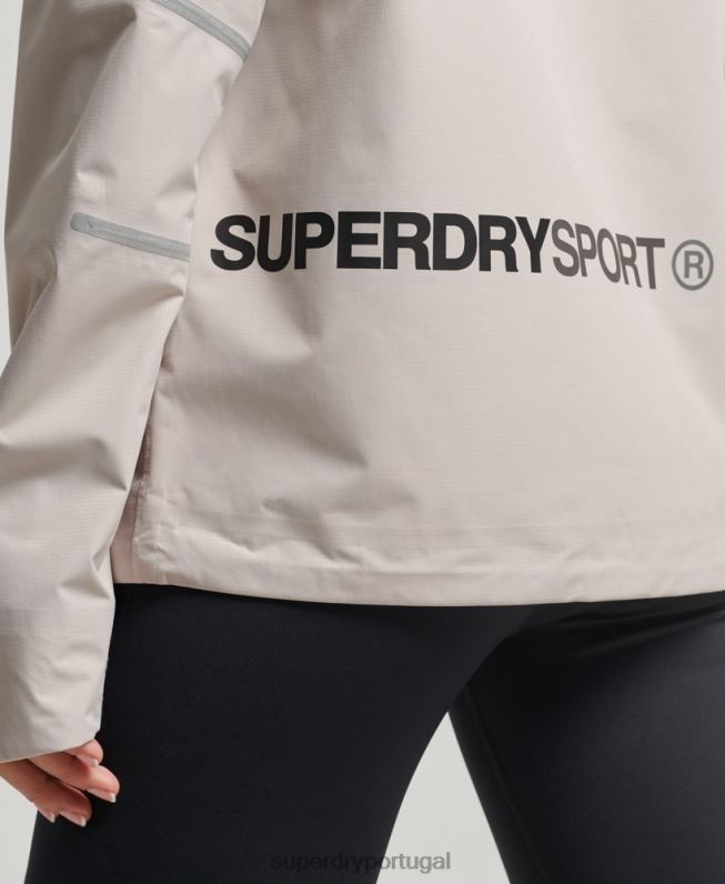 jaqueta impermeável mulheres bege roupas Superdry 2208H3555