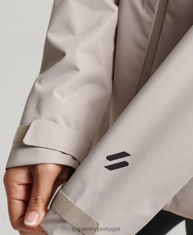 jaqueta impermeável mulheres bege roupas Superdry 2208H3555