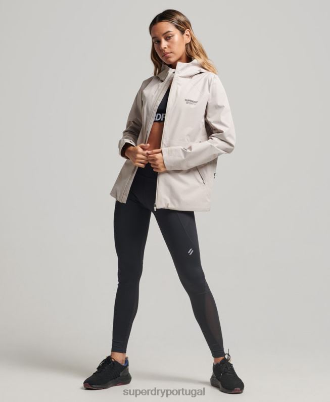 jaqueta impermeável mulheres bege roupas Superdry 2208H3555