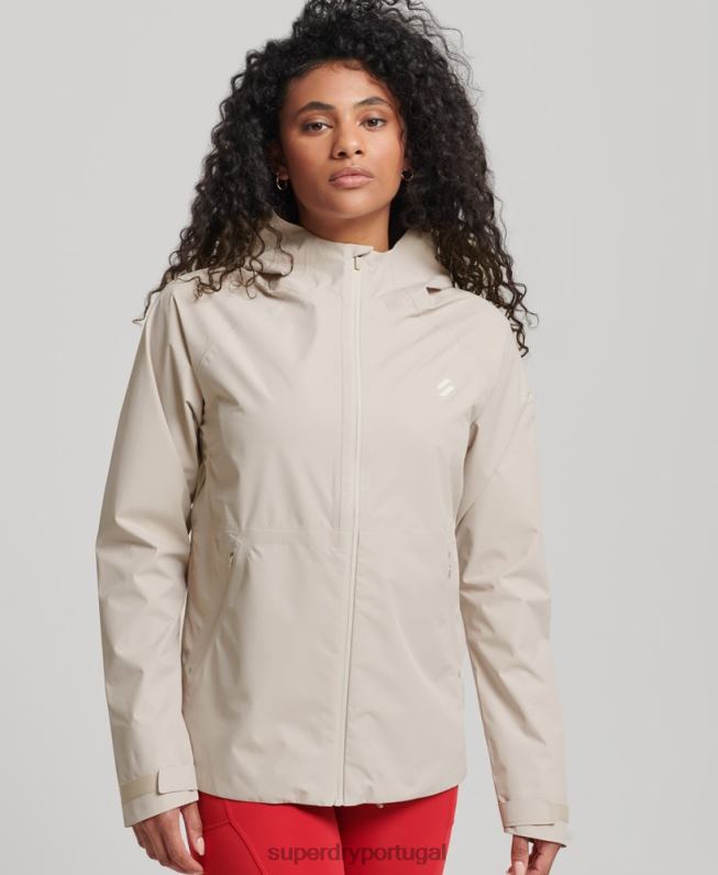jaqueta impermeável mulheres bege roupas Superdry 2208H5616