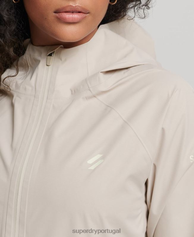 jaqueta impermeável mulheres bege roupas Superdry 2208H5616