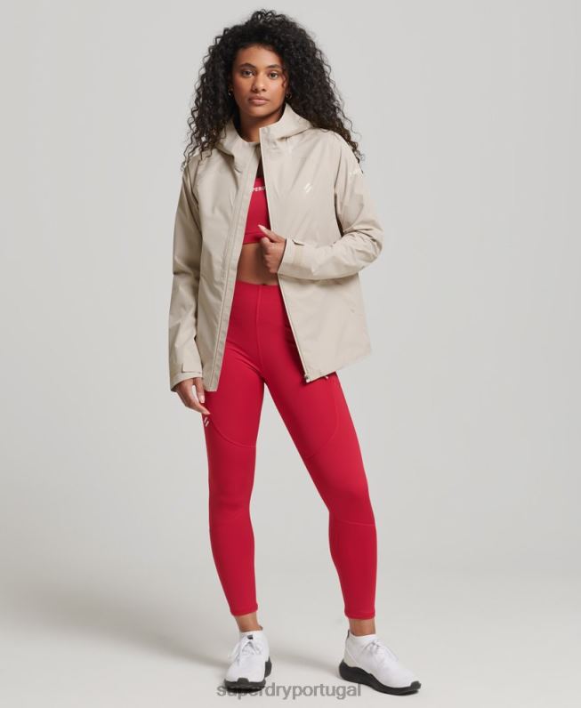 jaqueta impermeável mulheres bege roupas Superdry 2208H5616