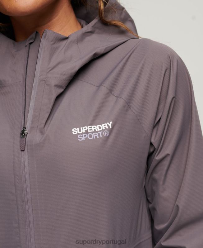 jaqueta impermeável mulheres cinza roupas Superdry 2208H2230