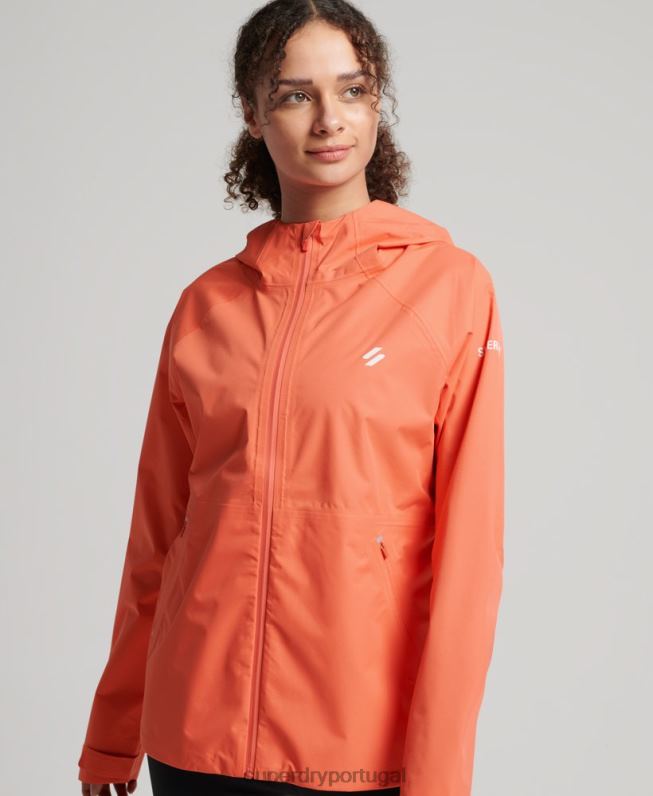 jaqueta impermeável mulheres coral roupas Superdry 2208H5488
