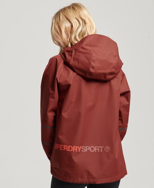 jaqueta impermeável mulheres marrom roupas Superdry 2208H3620