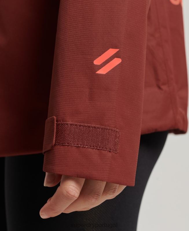 jaqueta impermeável mulheres marrom roupas Superdry 2208H3620