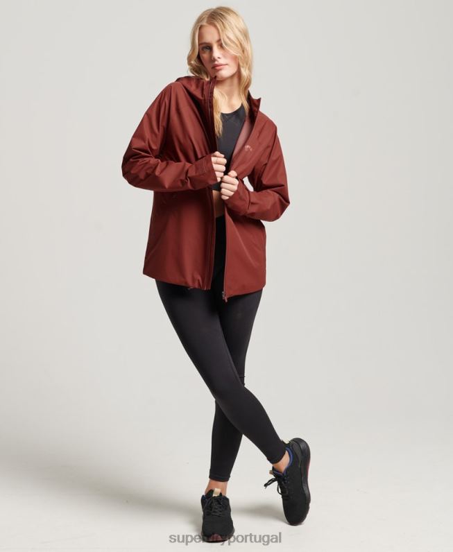 jaqueta impermeável mulheres marrom roupas Superdry 2208H3620