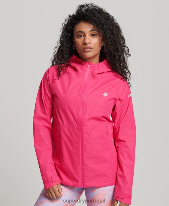 jaqueta impermeável mulheres rosa roupas Superdry 2208H5617