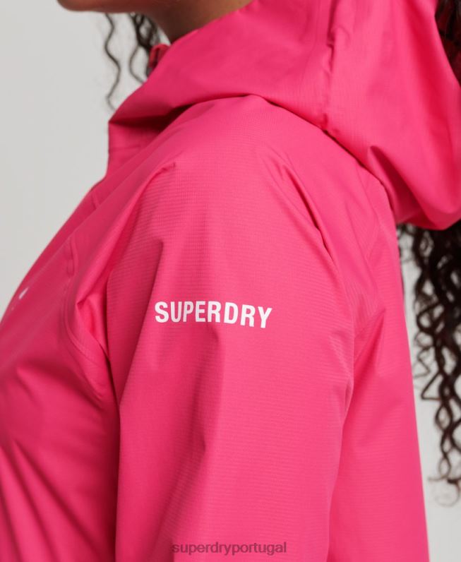 jaqueta impermeável mulheres rosa roupas Superdry 2208H5617