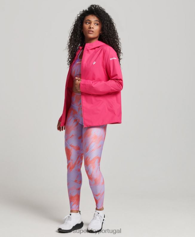 jaqueta impermeável mulheres rosa roupas Superdry 2208H5617