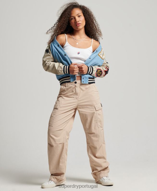 jaqueta jeans vintage mulheres azul claro roupas Superdry 2208H3514