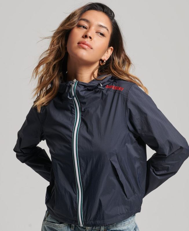jaqueta leve code standard logo mulheres marinha roupas Superdry 2208H3540