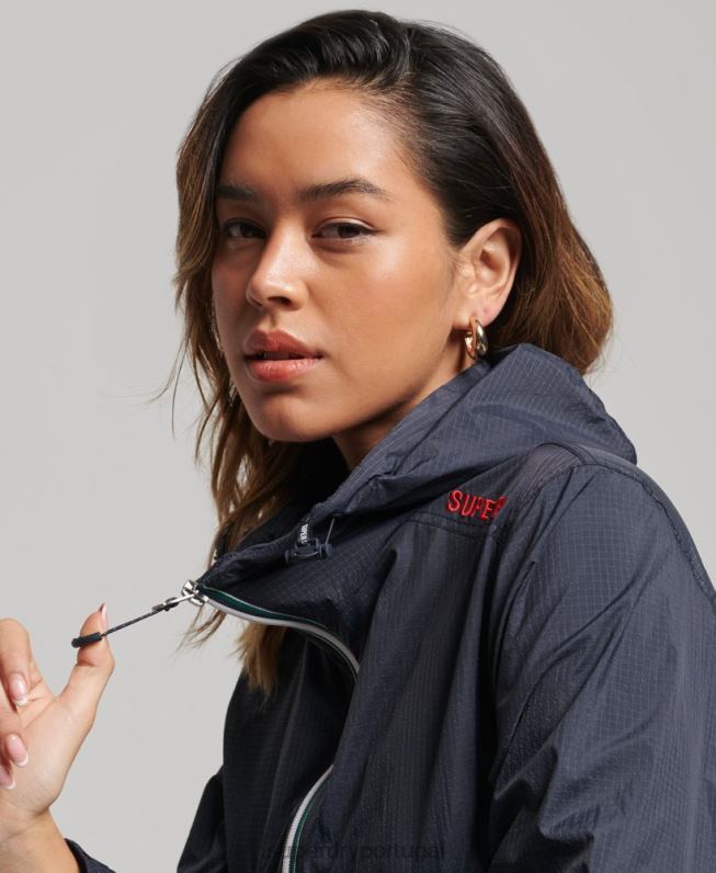 jaqueta leve code standard logo mulheres marinha roupas Superdry 2208H3540