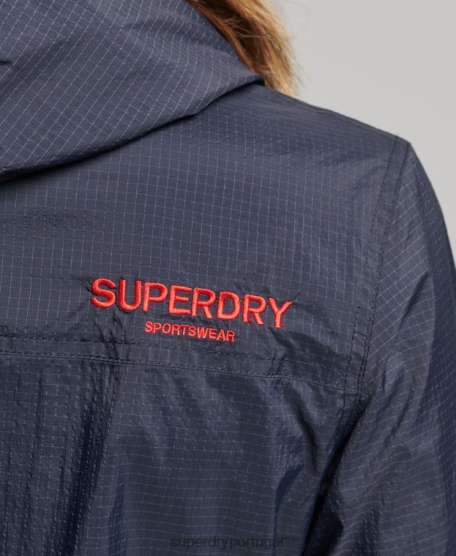 jaqueta leve code standard logo mulheres marinha roupas Superdry 2208H3540