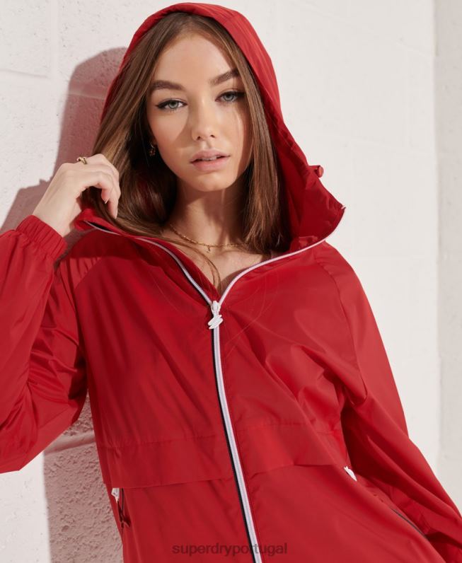 jaqueta leve esportiva code mulheres vermelho roupas Superdry 2208H5604
