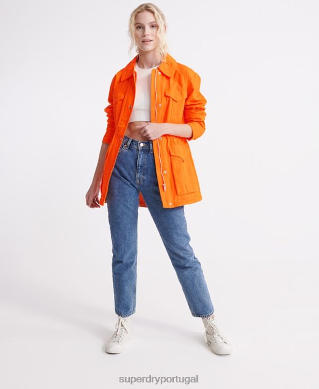 jaqueta novata do deserto mulheres laranja roupas Superdry 2208H3856