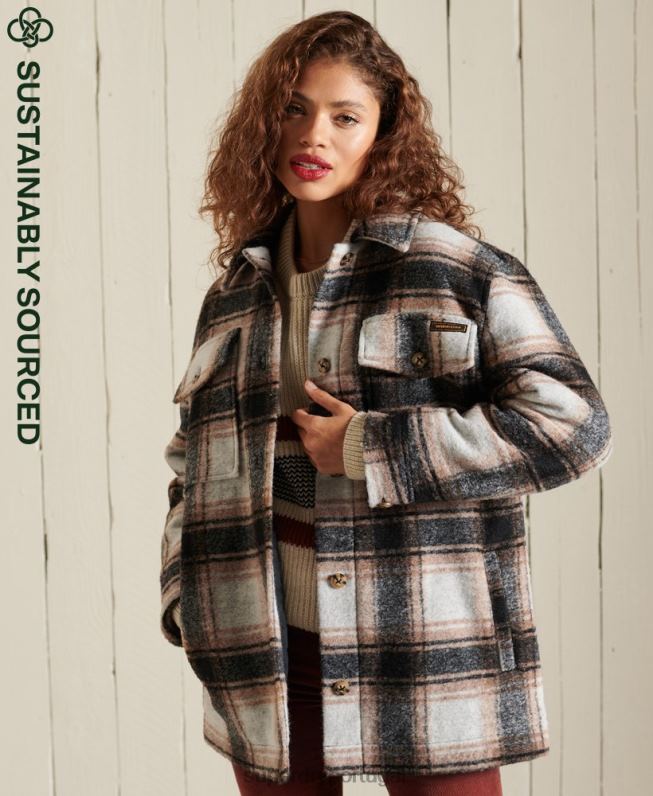 jaqueta overshirt mulheres cinza roupas Superdry 2208H5485