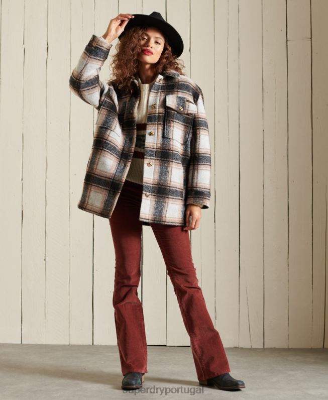 jaqueta overshirt mulheres cinza roupas Superdry 2208H5485