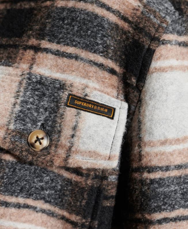 jaqueta overshirt mulheres cinza roupas Superdry 2208H5485