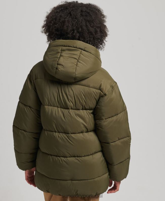 jaqueta parka acolchoada casulo xpd mulheres verde roupas Superdry 2208H5455