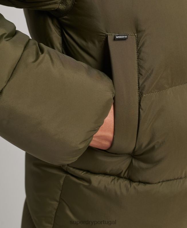 jaqueta parka acolchoada casulo xpd mulheres verde roupas Superdry 2208H5455