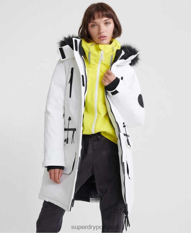 jaqueta parka aiko everest down mulheres creme roupas Superdry 2208H5705