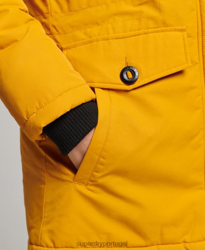 jaqueta parka ashley everest mulheres amarelo roupas Superdry 2208H5740