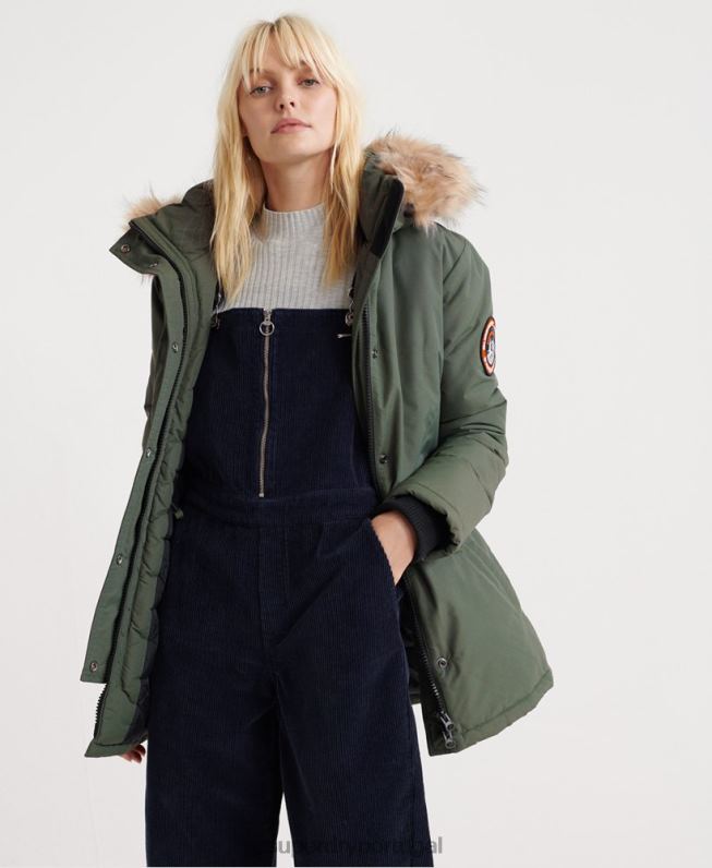 jaqueta parka ashley everest mulheres verde roupas Superdry 2208H5716