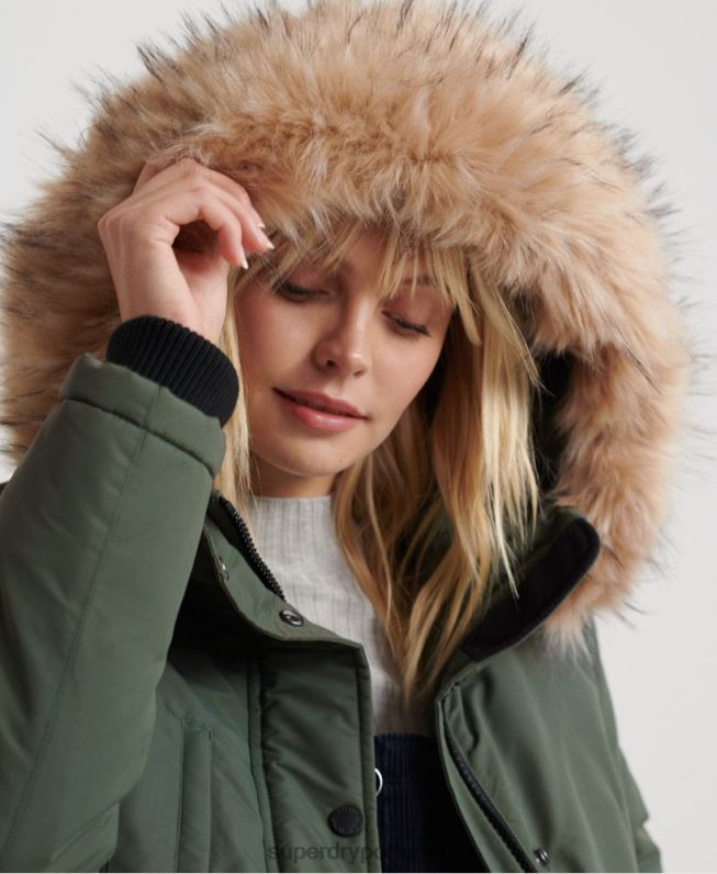 jaqueta parka ashley everest mulheres verde roupas Superdry 2208H5716