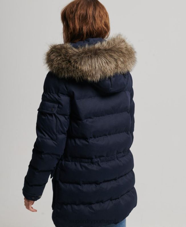 jaqueta parka microfibra expedição mulheres marinha roupas Superdry 2208H3658